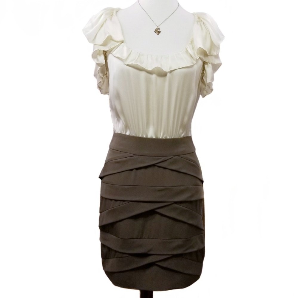 ANTHROPOLOGIE BY ESLEY Ivory & Slate Sheath Dress